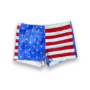 Harper Hand Painted American Flag Shorts Size 27 4th of July Stars & Stripes USA